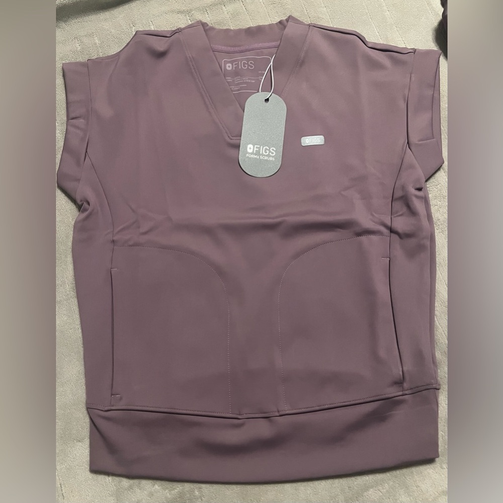 Figs Mira FormX Plum V-Neck Scrub Top